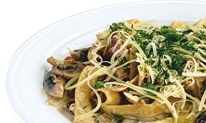Паста с ветчиной и грибами Паста с ветчиной и грибами
